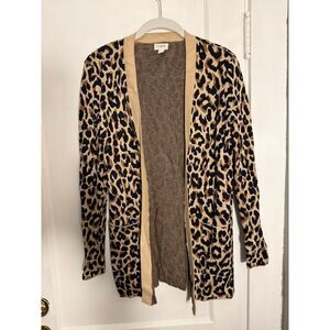 J Crew Cheetah Print Cardigan Sweater